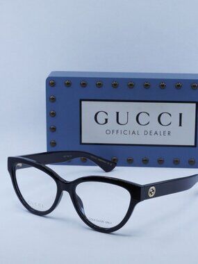 Gucci GG1581O 001 Cat Eye 55mm Eyeglasses - Black